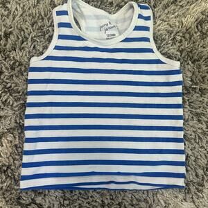 June January Blue White Stripe Tank Top Shirt Baby Toddler Boy Girl 12 24 Months